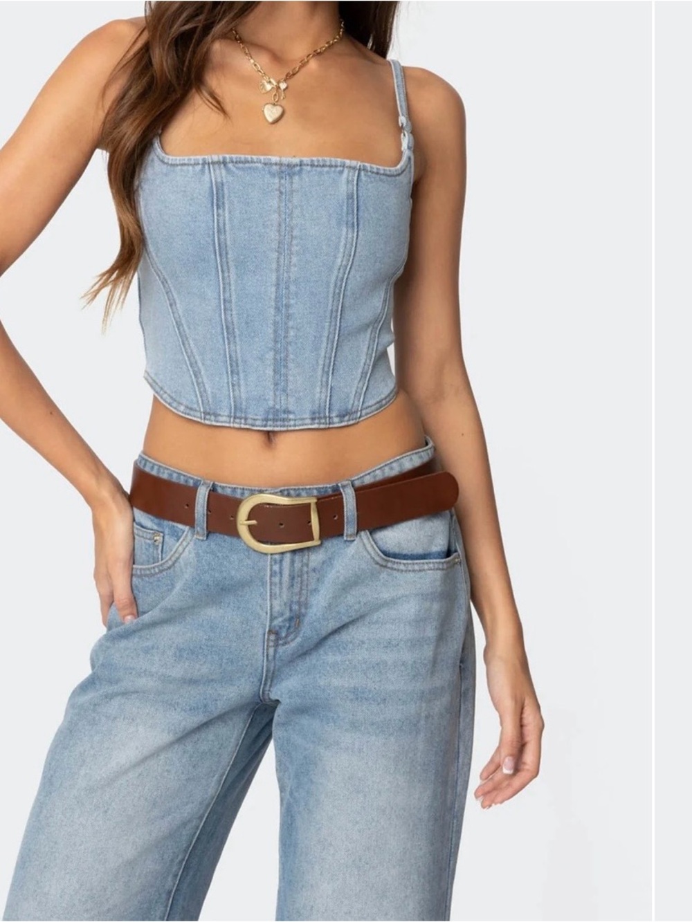 NWT EDIKTED TENNESSEE DEMIN CORSET 
SZ SM
